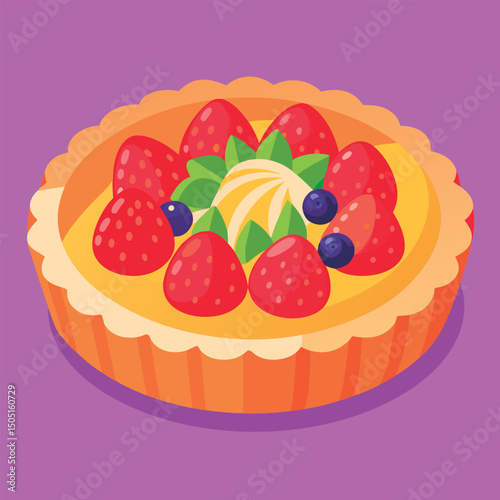 Delicious fruit tart with fresh berries.