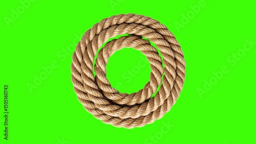Rope circular design on bright green screen backdrop for creative projects visualization
By nik_yurginson