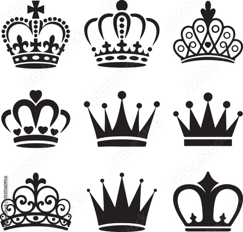 Royal Crown Silhouette Design

Elegant King & Queen Crown Vector

Classic Royalty Crown Illustration

Vintage Crown Icon Clipart

Majestic Crown Emblem Art