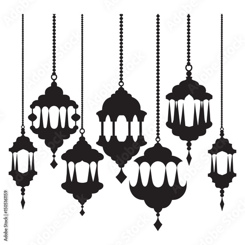 Traditional Islamic logo design, Islamic beautiful light and others design logo vectot