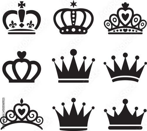 Royal Crown Silhouette Design

Elegant King & Queen Crown Vector

Classic Royalty Crown Illustration

Vintage Crown Icon Clipart

Majestic Crown Emblem Art