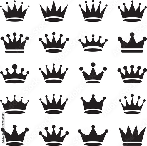 Royal Crown Silhouette Design

Elegant King & Queen Crown Vector

Classic Royalty Crown Illustration

Vintage Crown Icon Clipart

Majestic Crown Emblem Art