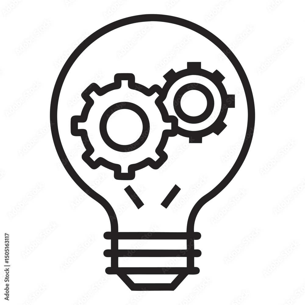 Lightbulb with Gears Inside – Innovation, Idea Generation & Creative Thinking Process Concept
Lightbulb with Gears Inside – Innovation, Idea Generation & Creative Thinking Process Concept
