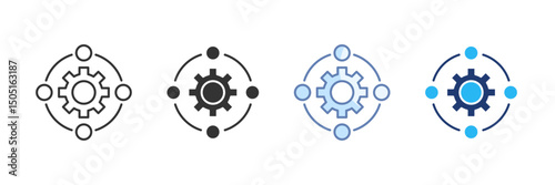 Lean Process Icon Set Multiple Style Collection