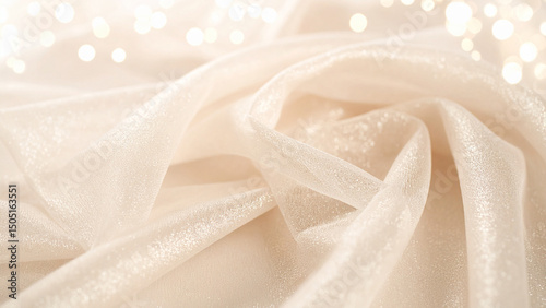 ベージュのオーガンジーの背景テクスチャ