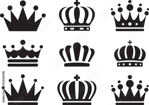 Royal Crown Silhouette Design

Elegant King & Queen Crown Vector

Classic Royalty Crown Illustration

Vintage Crown Icon Clipart

Majestic Crown Emblem Art