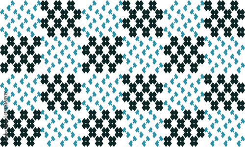 Black and green pattern with beads, cross plus pattern checkerboard, replete pattern, endless fabric pattern, black block checkerboard design for fabric printing or wallpaper or backdrop