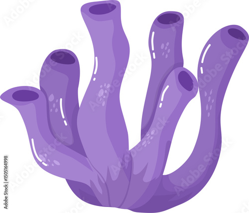 Cute Purple coral cartoon