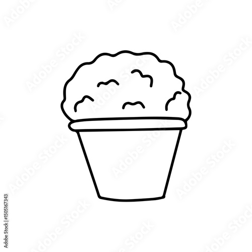 outline, flat design with 2025 color trends with technology theme and breakfast doodles