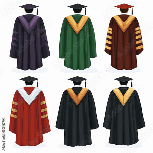 Diverse graduation gowns design collection
