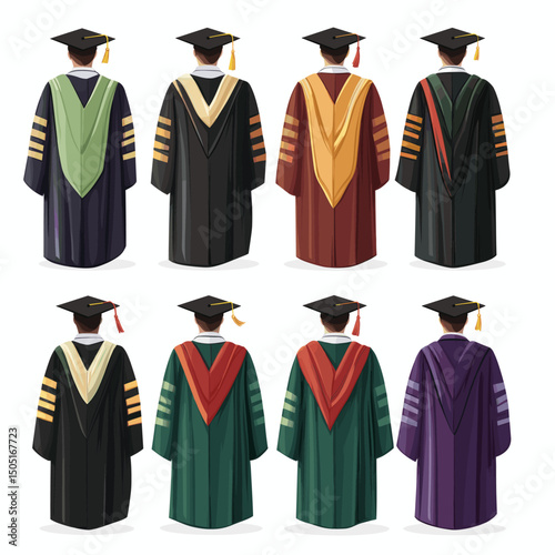 Diverse graduation gowns design collection