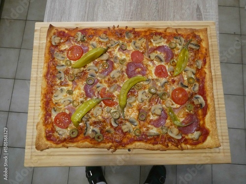 selbstgebackene Pizza