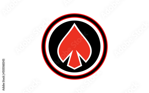 Spades with circle logo design vector illustration