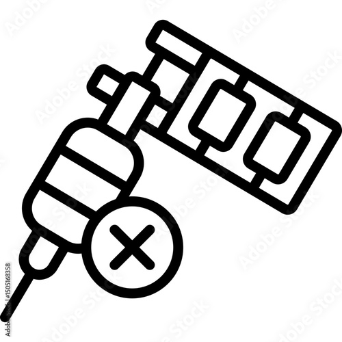 no tattoo icon illustration design with outline