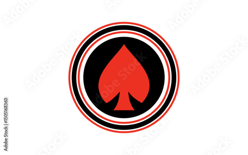 Spades with circle logo design vector illustration