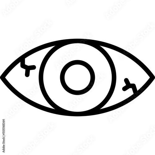 yellow eyes icon illustration design with outline