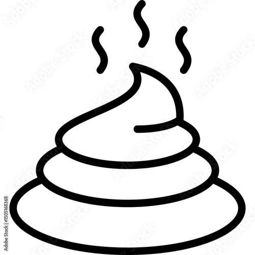 poo icon illustration design with outline