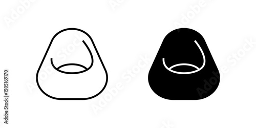 Bean bag chair icon. Great for home decor or relaxation designs.