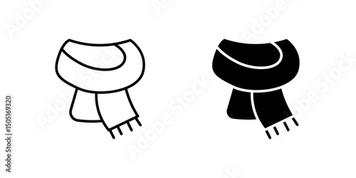 Scarf icon. Suits fashion or winter designs.