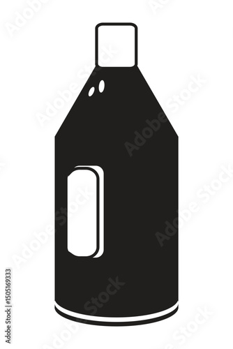 Black plastic container with a wide opening and a small handle on the side