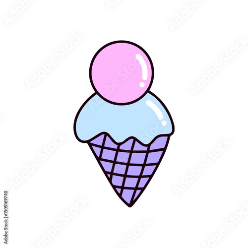 outline, flat design with 2025 color trends with technology theme and breakfast doodles