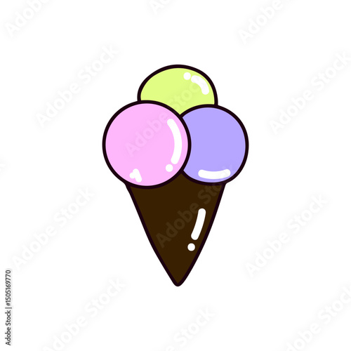 outline, flat design with 2025 color trends with technology theme and breakfast doodles