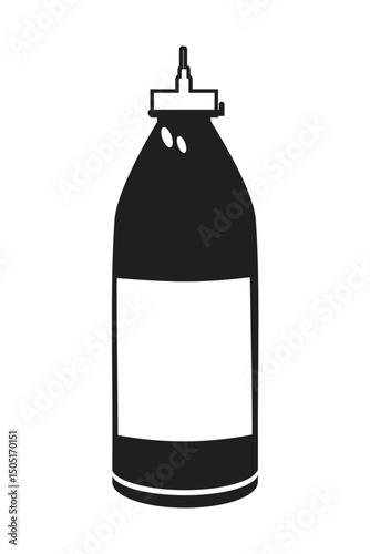 Black plastic spray bottle with a nozzle at the top for dispensing liquid