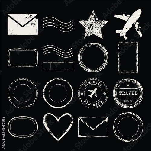 Stamp Mail Postage Vintage Travel Scrapbook Frame Old Texture Grunge