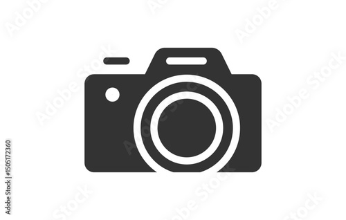Camera vector icon in trendy flat style isolated on white background. Camera modern minimalist outline vector graphic icon symbol for your web site design, logo, app, UI. Editable stroke 