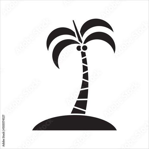 palm icon , palm tree silhouette icon. simple flat vector illustration, palm tree summer logo, coconut tree icon on white background