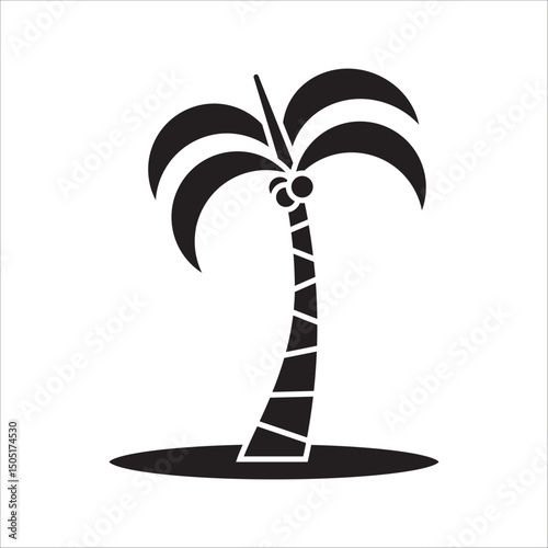 palm icon , palm tree silhouette icon. simple flat vector illustration, palm tree summer logo, coconut tree icon on white background