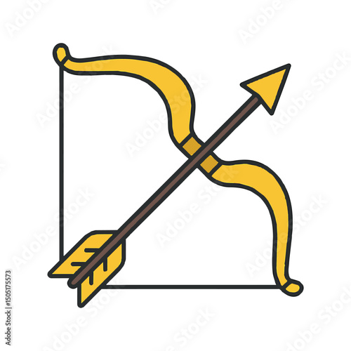 Simple Bow and Arrow Graphic Art & Illustration