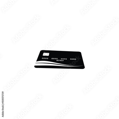 Silhouette of a credit card on white background