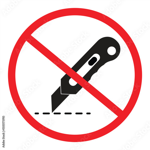 Do not use knife to open vector sign