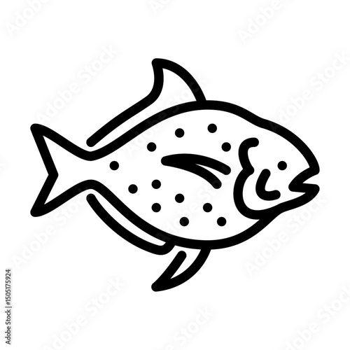Opah outline icon. Moonfish side view black line illustration.