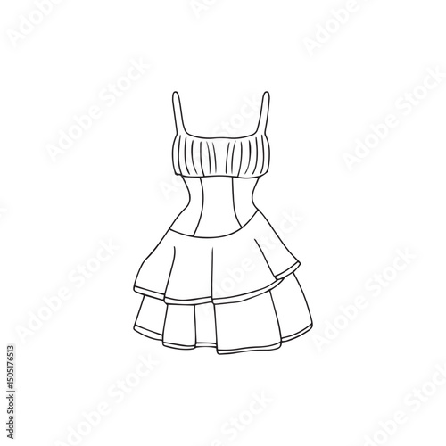 outline or coloring bok mini dress party, swirls,wave, elegant