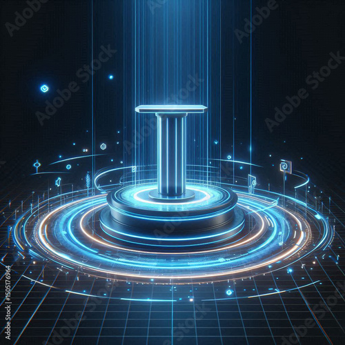 Modern podium perfect for showcasing luxury beauty products.