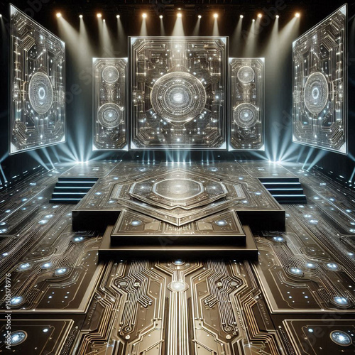 Modern podium perfect for showcasing luxury beauty products.