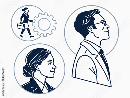 Business professionals team leadership and teamwork concept for corporate success and human resources management