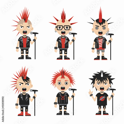 Punk rock singers cartoon characters