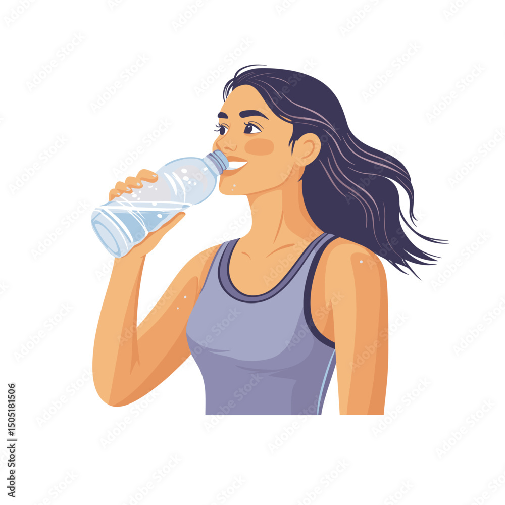Young Woman Hydrating After Workout Young Woman Hydrating After Workout
