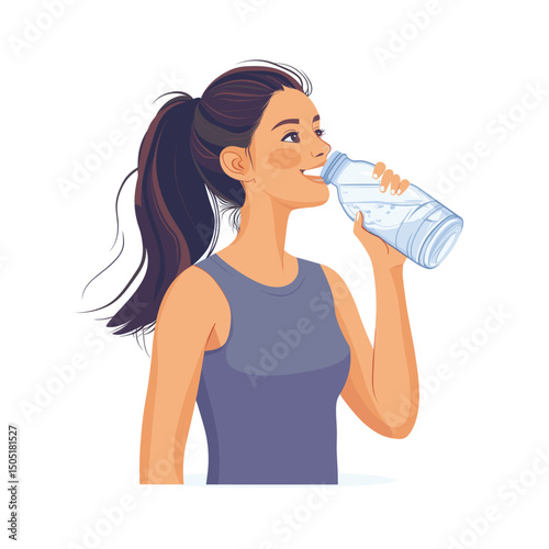 Young Woman Hydrating After Workout