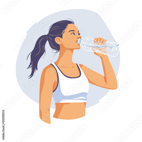 Young Woman Hydrating After Workout