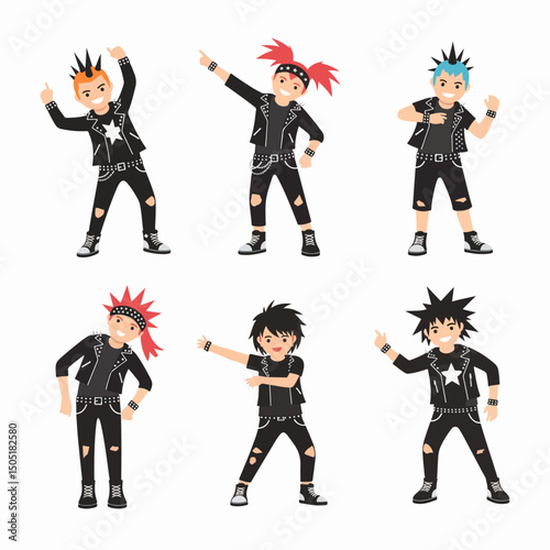Punk rock kids characters