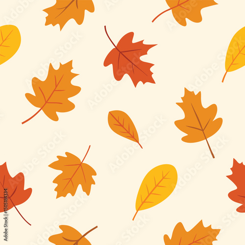 autumn leaves seamless pattern