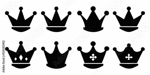 Royal crown icon line art symbol for luxury design