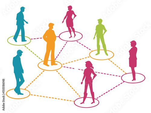Network connection of people social network communication community relationship concept and connection of people