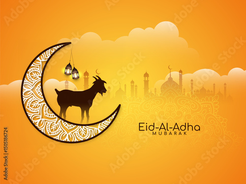 Islamic Eid al adha mubarak festival celebration card