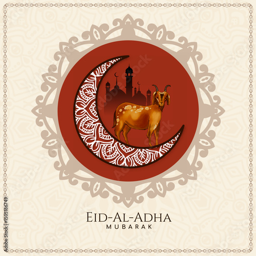 Eid al adha mubarak muslim festival background design