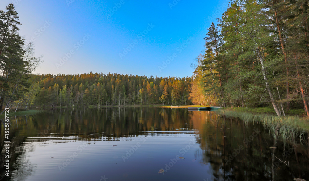 Obraz premium summer landscape with lake